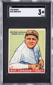 1933 Goudey #181 Babe Ruth – SGC VG 3